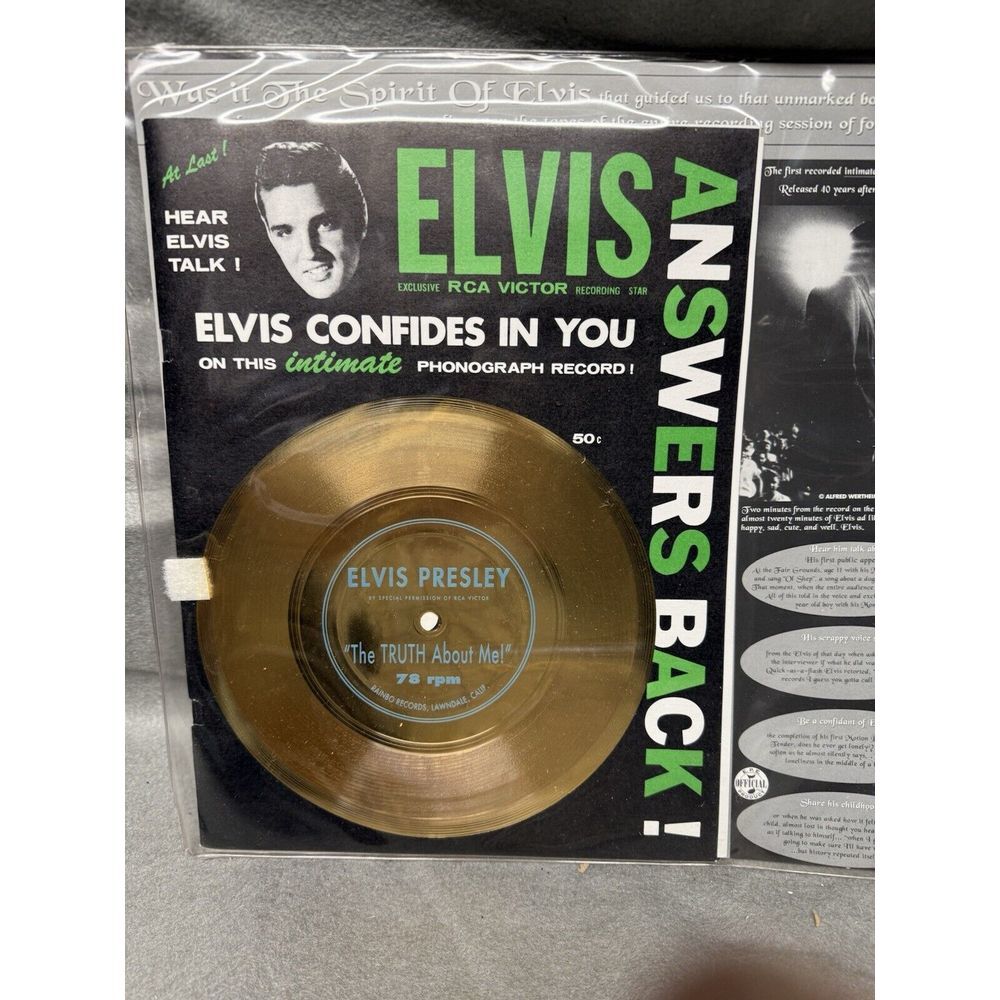 VINTAGE LP,‎ CD, BOOKLET RARE ELVIS ANSWERS BACK INTERVIEWS 1996 RAMBO RECORDS